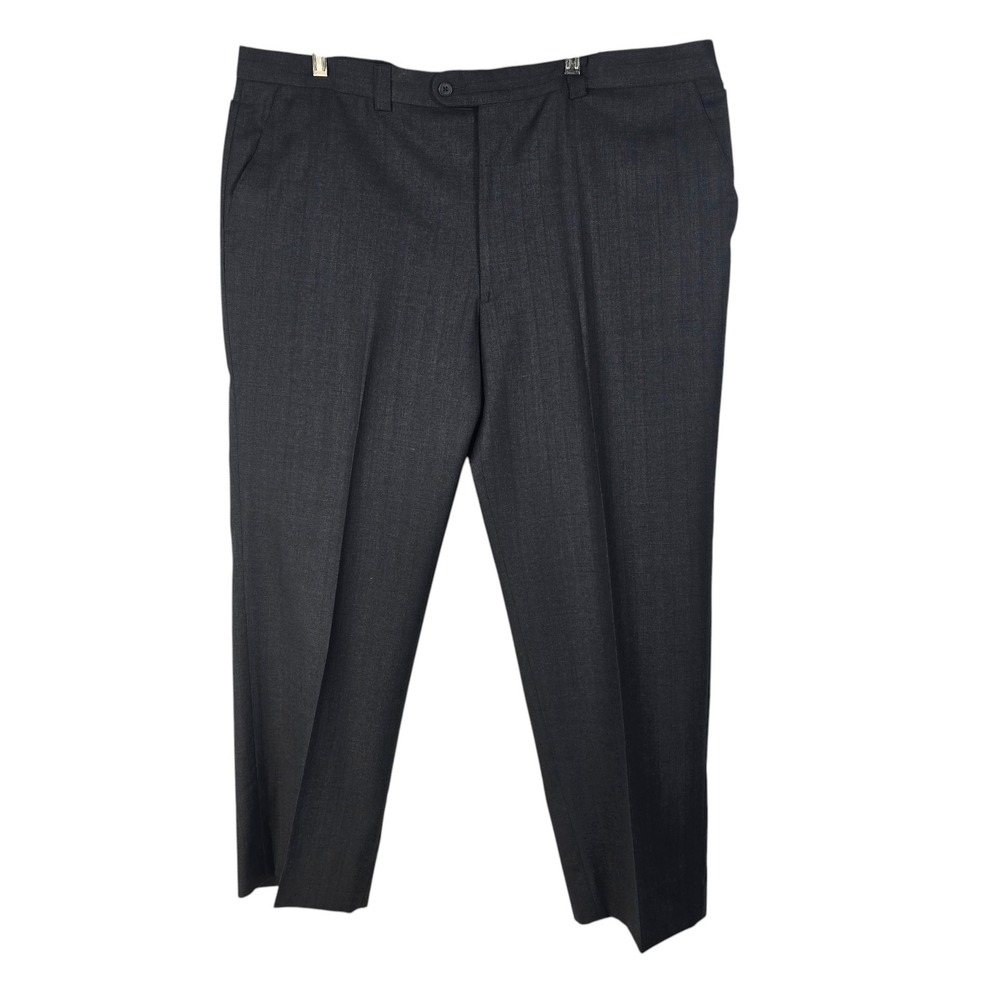 Linea Naturale Mens 40 Gray‎ Pinstripe Wool Dress Pants Bozzalla & Lesna Italy